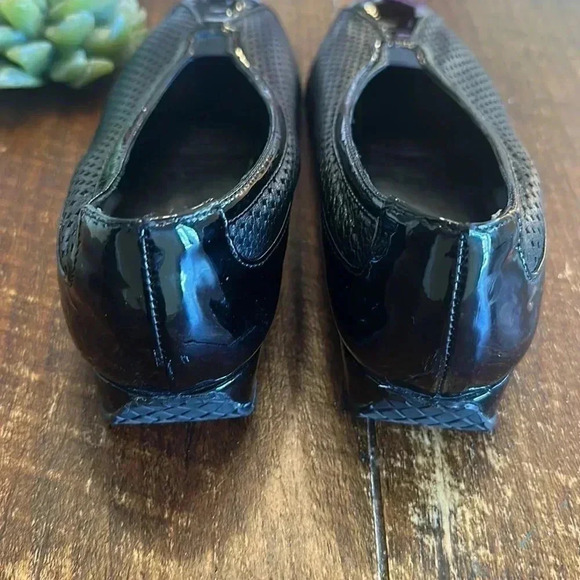 Amalfi by Rangoni | “Erana” Low Wedge Flats, Patent &?Perforated Leathers - Picture 6 of 7